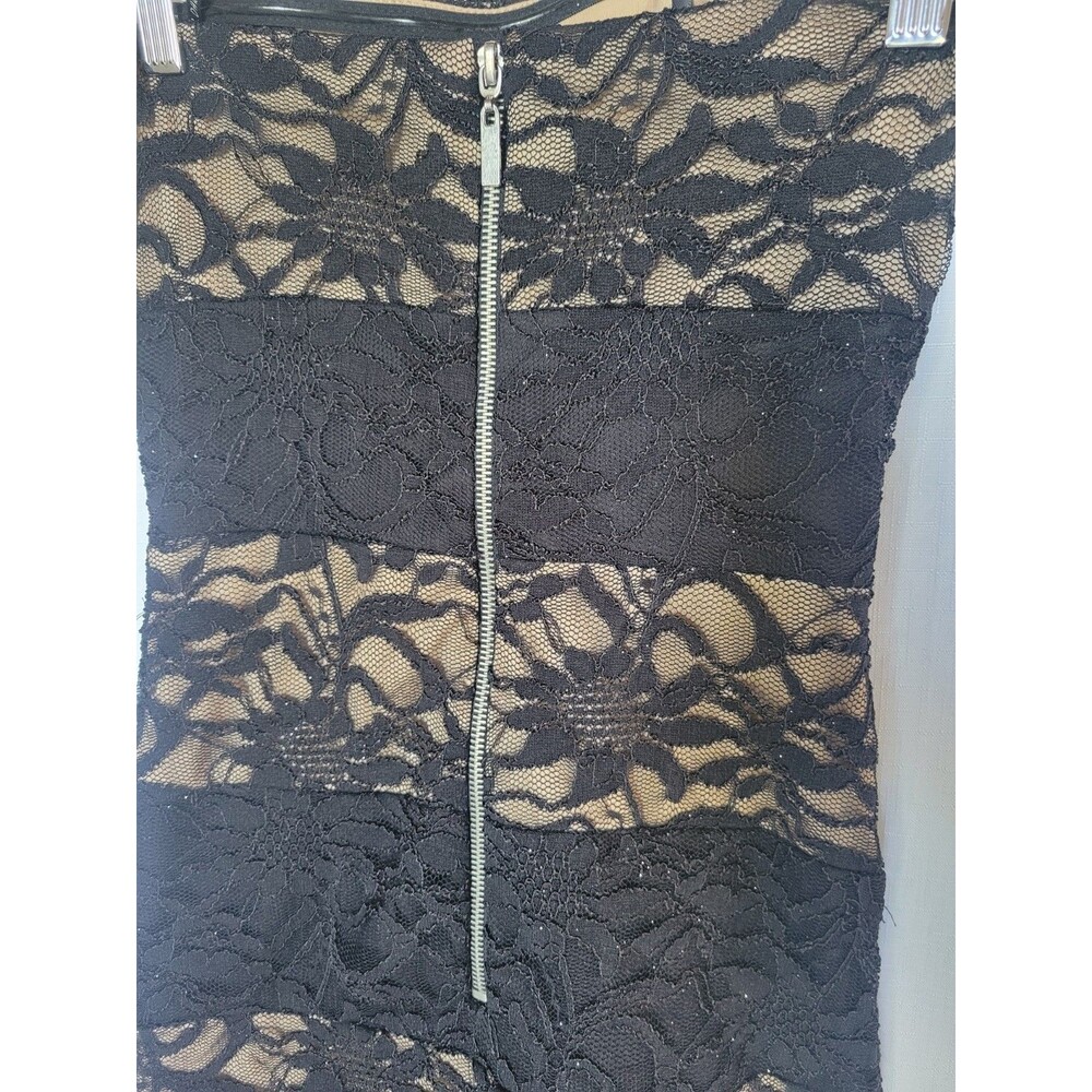 B.Darlin Prom Dress Lace Black Strapless Size 1/2 Maxi Full Length - Picture 4 of 12